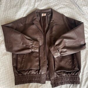 Classic Brown Leather Jacket - Unbranded